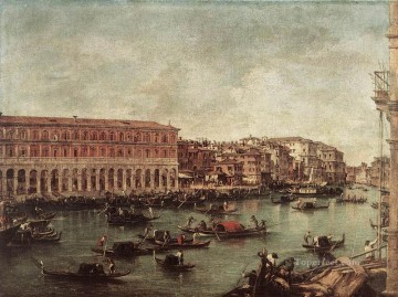 古典的なヴェネツィア Painting - 魚市場の大運河 ペシェリア フランチェスコ グアルディ ベネチアン